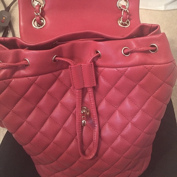 CHANEL Quilted Small Urban Spirit Backpack, Red - Picture 7 of 8
